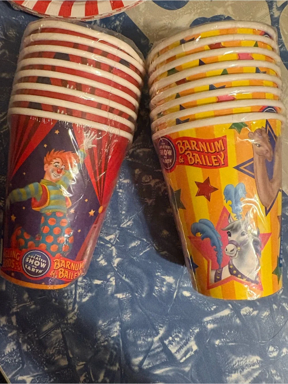 Ringling Bros. Barnum & Bailey Red Circus  Clown Party Supplies Plates and Cups